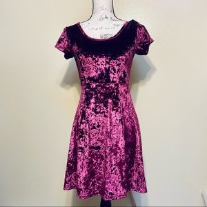 Violet velvet skater dress